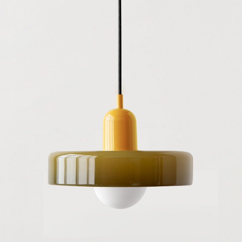 Colourful Pendant Lamp in Bauhaus Style - StiloGlas-Red-Green-25 x 18 cm-State of Style