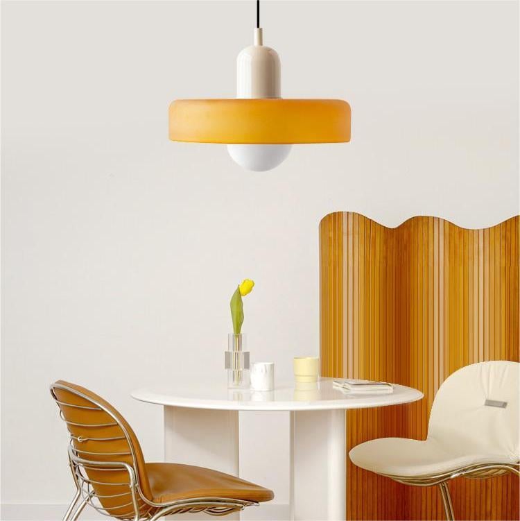 Colourful Pendant Lamp in Bauhaus Style - StiloGlas-Red-Green-25 x 18 cm-State of Style