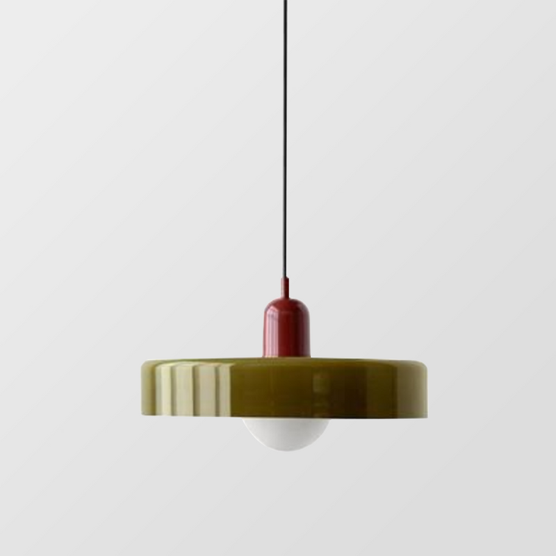 Colourful Pendant Lamp in Bauhaus Style - StiloGlas-Red-Green-25 x 18 cm-State of Style