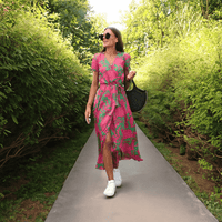 Colourful Summer Dress - Luna-Pink-S-State of Style
