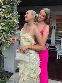 Colourful summer dress with playful ruffles – Lucia-Pink-S-State of Style