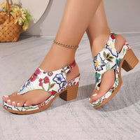 Colourful women's sandals with floral pattern and block heel – Yasmina-3-State of Style