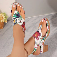 Colourful women's sandals with floral pattern and block heel – Yasmina-3-State of Style