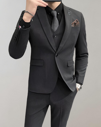 Comfortable 3-Piece Men's Suit - Felix-Black-M-State of Style