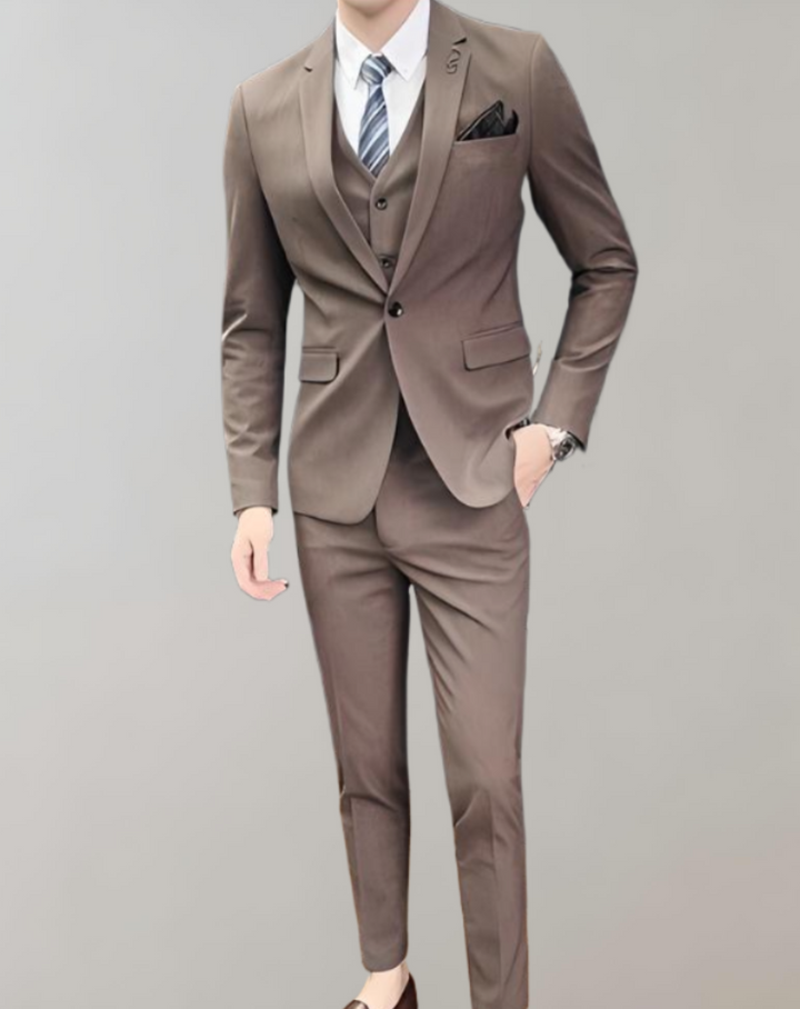 Comfortable 3-Piece Men's Suit - Felix-Brown-M-State of Style