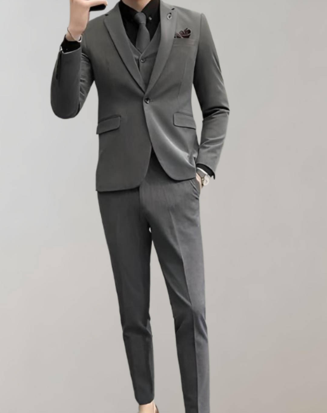 Comfortable 3-Piece Men's Suit - Felix-Grey-M-State of Style