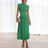 Comfortable and Stylish Stretch Dress - Mira-Green-S-State of Style
