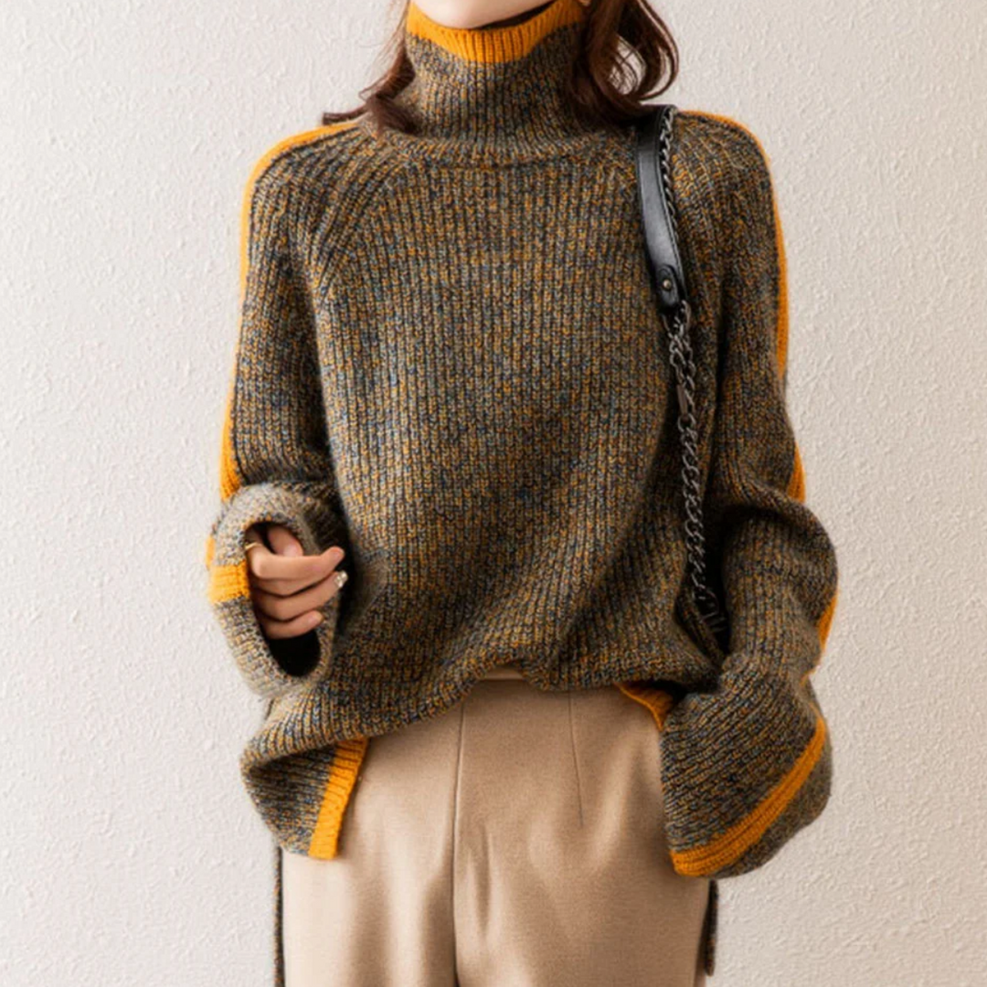 Comfortable and Warm Women's Turtleneck Jumper – Tessa-Grey-M-State of Style