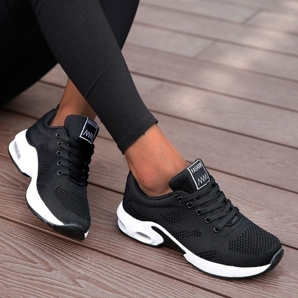 Comfortable & Breathable Orthopedic Women's Sneakers – Marlene-Black-3-State of Style