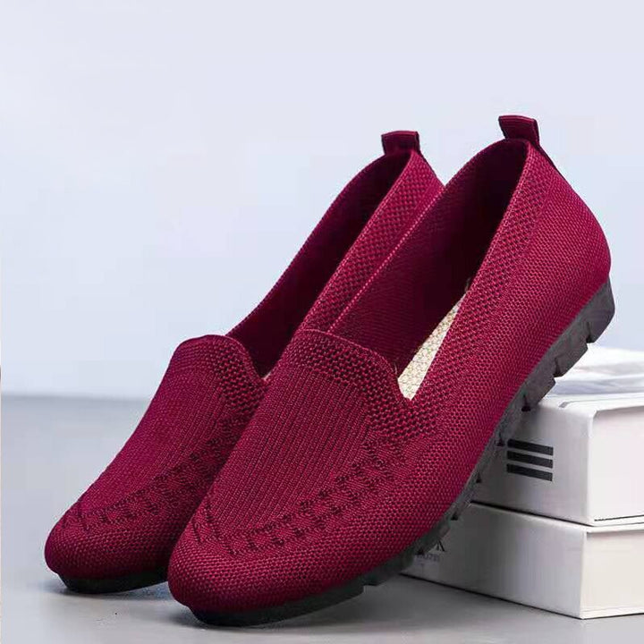 Comfortable & Breathable Women's Slip-On Everyday Shoes with Arch Support – Leona-Red-3-State of Style