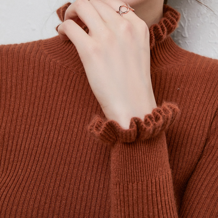 Comfortable Cashmere Women's Turtleneck Sweater - Aurélie-Auburn-S-State of Style