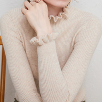 Comfortable Cashmere Women's Turtleneck Sweater - Aurélie-Beige-S-State of Style