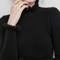 Comfortable Cashmere Women's Turtleneck Sweater - Aurélie-Black-S-State of Style