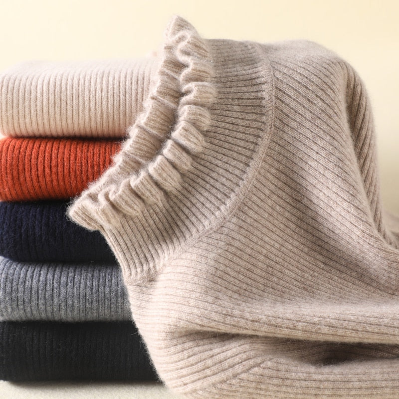Comfortable Cashmere Women's Turtleneck Sweater - Aurélie-Brown-S-State of Style