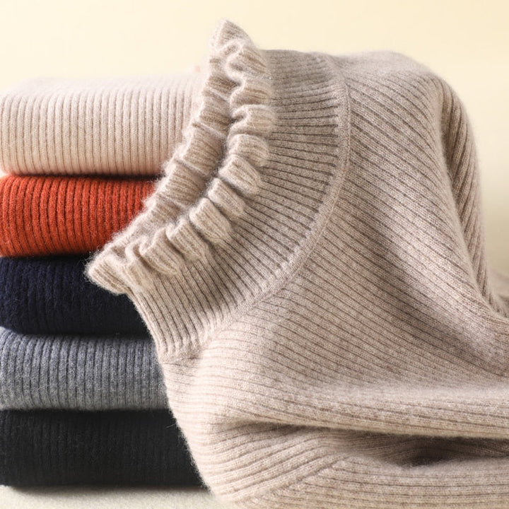 Comfortable Cashmere Women's Turtleneck Sweater - Aurélie-Brown-S-State of Style