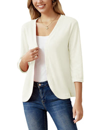 Comfortable Casual Knit Cardigan-White-S-State of Style