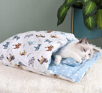 Comfortable Cat Sleeping Bag - SnugKitty-Light Blue-S-State of Style