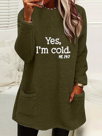 Comfortable Fleece Sweatshirt with Print - Luna-Army Green-S-State of Style