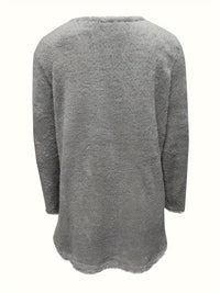 Comfortable Fleece Sweatshirt with Print - Luna-Light Blue-S-State of Style