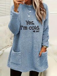 Comfortable Fleece Sweatshirt with Print - Luna-Light Blue-S-State of Style