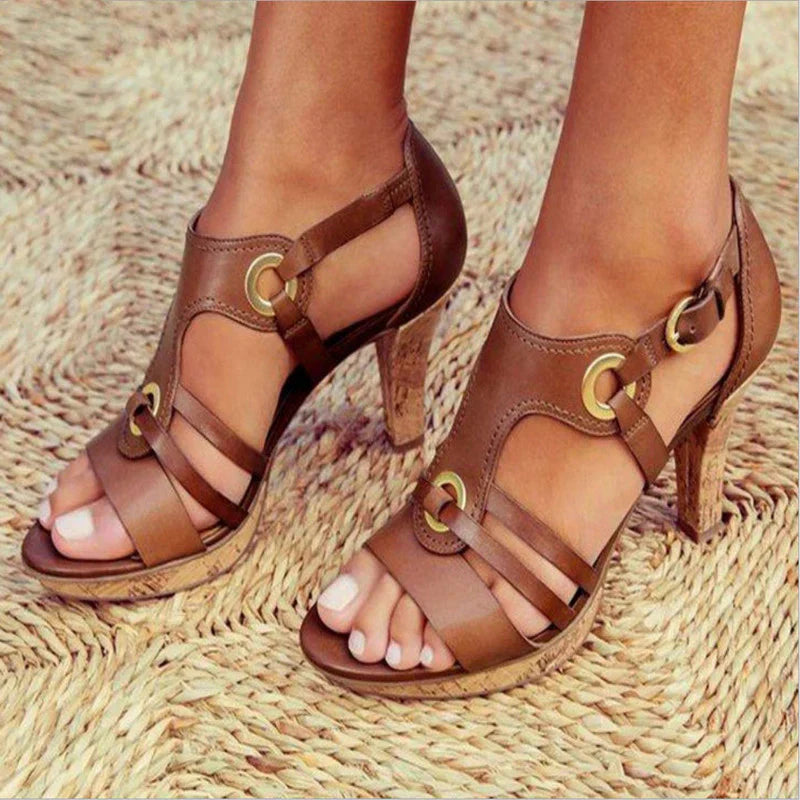 Comfortable high heels with stability comfort – Viviana-Brown-3-State of Style
