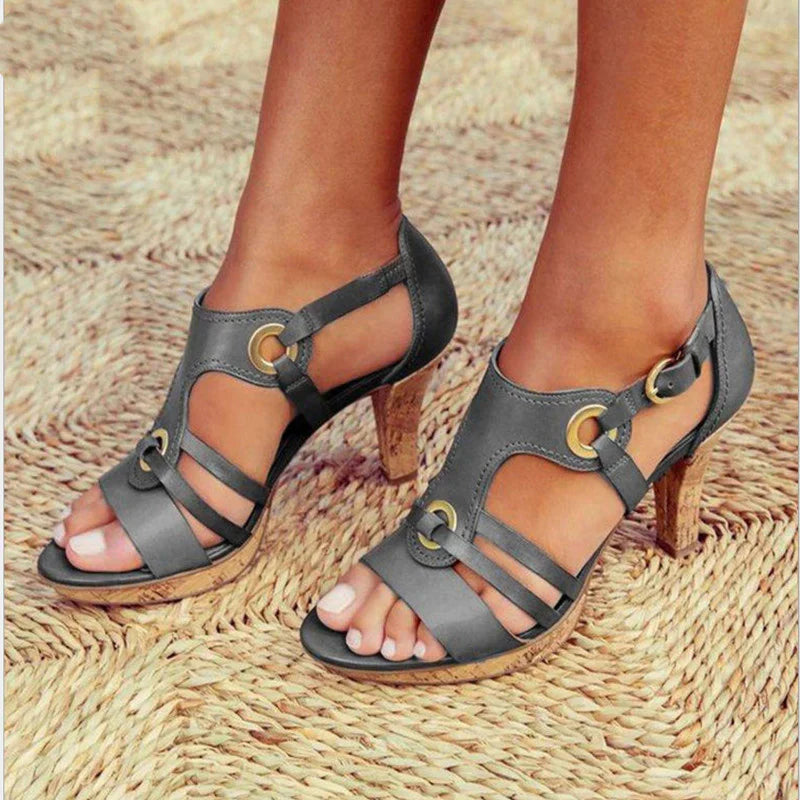 Comfortable high heels with stability comfort – Viviana-Gray-3-State of Style