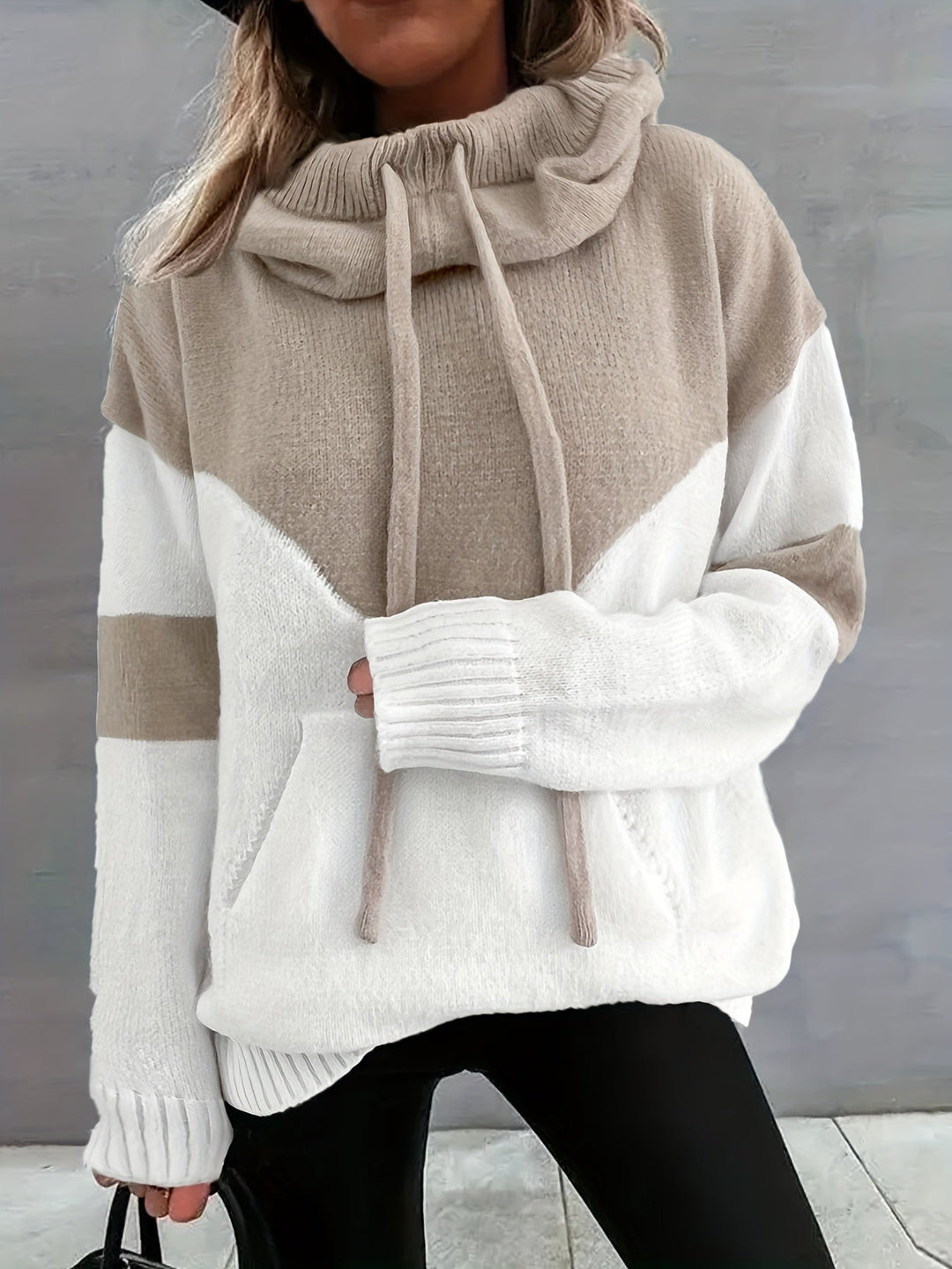 Comfortable Hoodie with Drawstring – Maya-Beige-S-State of Style
