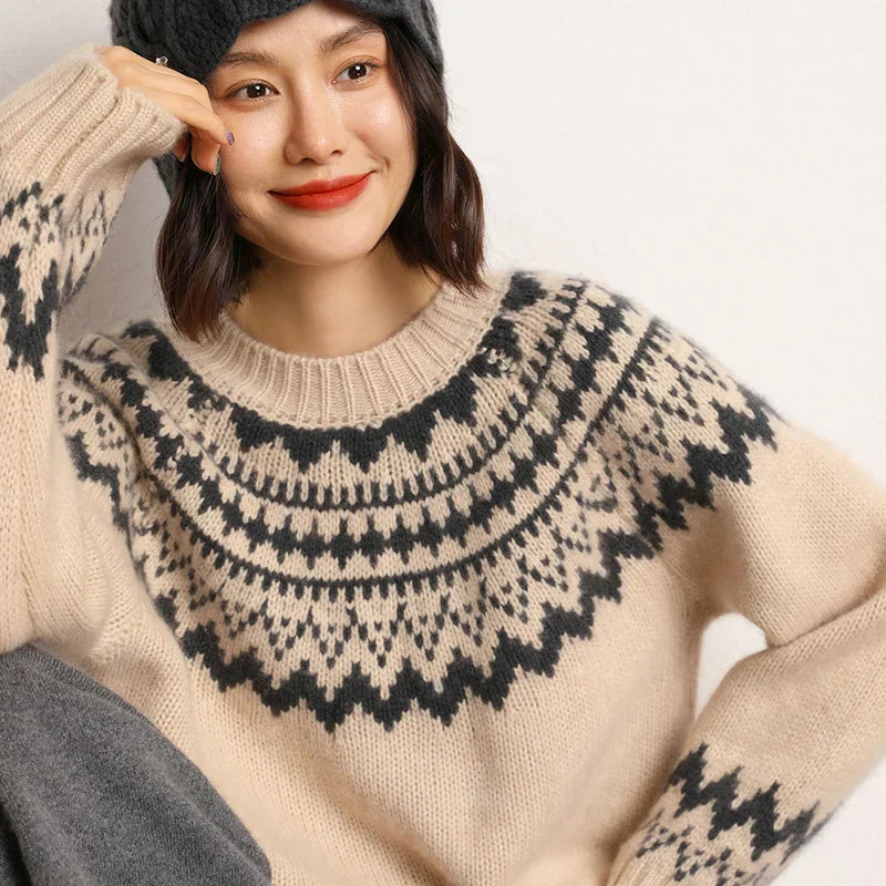Comfortable Knitted Jumper for Women - Chloe-Beige-S-State of Style