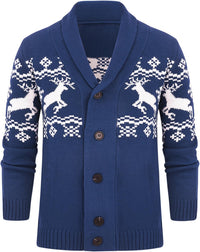Comfortable Knitted Men's Cardigan - Lucas-Blue-M-State of Style