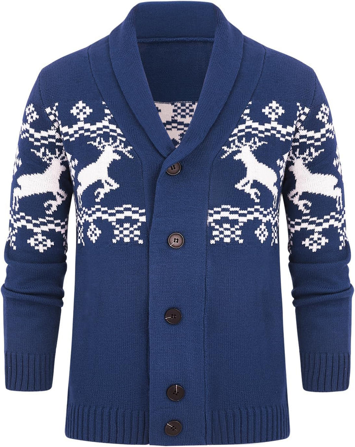 Comfortable Knitted Men's Cardigan - Lucas-Blue-M-State of Style