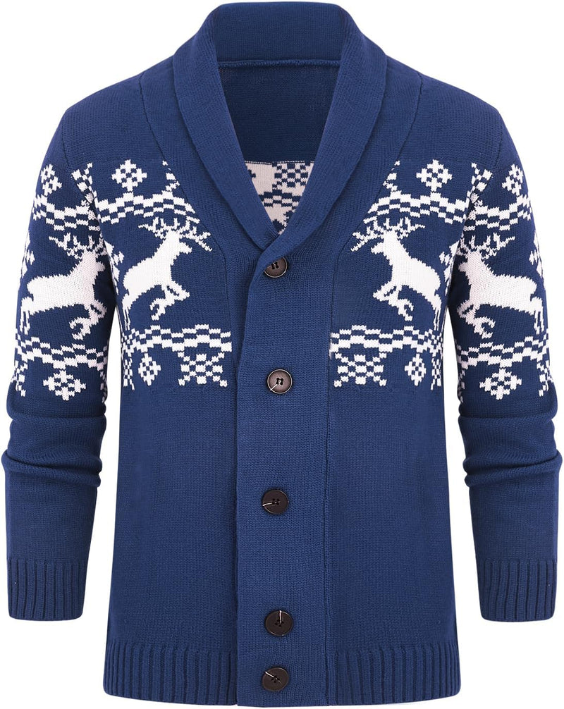 Comfortable Knitted Men's Cardigan - Lucas-Blue-M-State of Style
