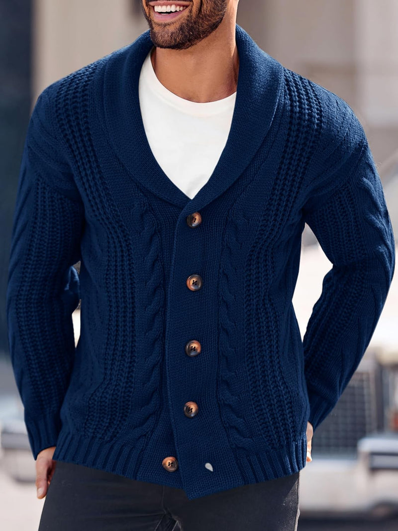 Comfortable Knitted Men's Cardigan - Lucas-Green-M-State of Style