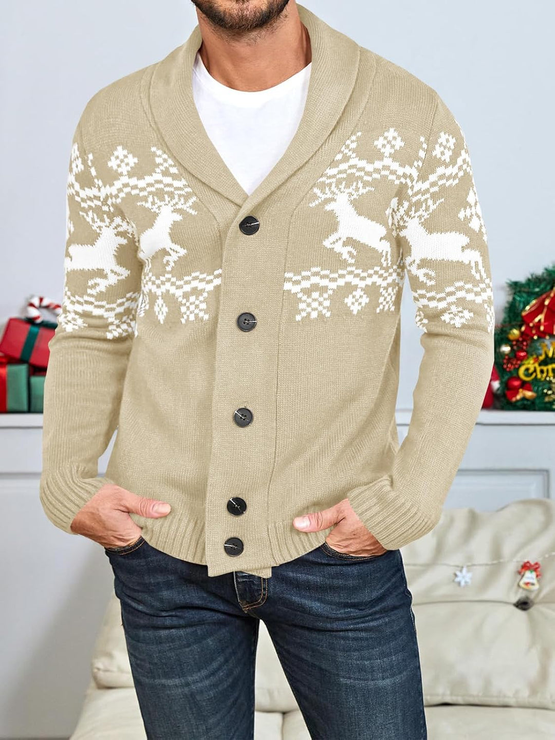 Comfortable Knitted Men's Cardigan - Lucas-Green-M-State of Style