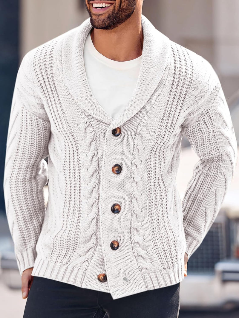 Comfortable Knitted Men's Cardigan - Lucas-Green-M-State of Style