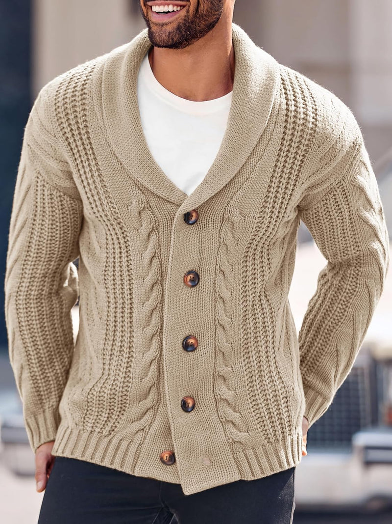 Comfortable Knitted Men's Cardigan - Lucas-Green-M-State of Style