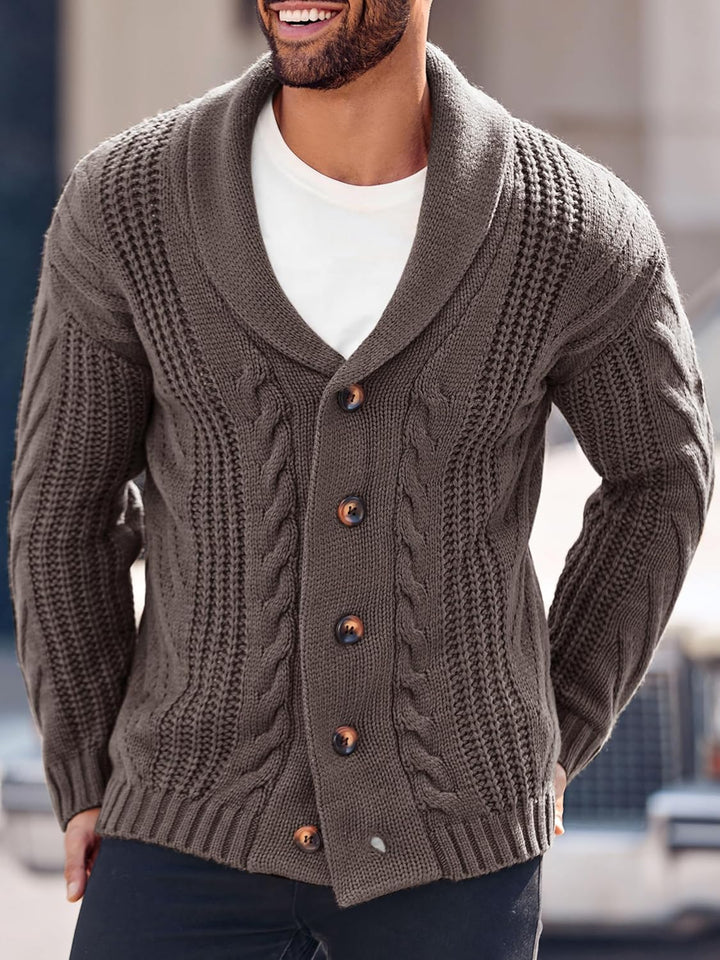 Comfortable Knitted Men's Cardigan - Lucas-Green-M-State of Style