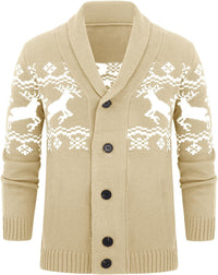 Comfortable Knitted Men's Cardigan - Lucas-Khaki-M-State of Style