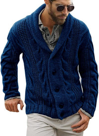 Comfortable Knitted Men's Cardigan - Lucas-Navy-M-State of Style