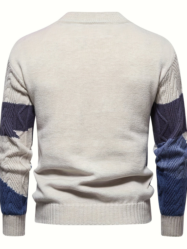 Comfortable Knitted Men's Sweater - Felix-Khaki-XS-State of Style