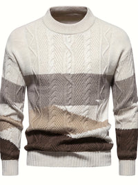 Comfortable Knitted Men's Sweater - Felix-Khaki-XS-State of Style