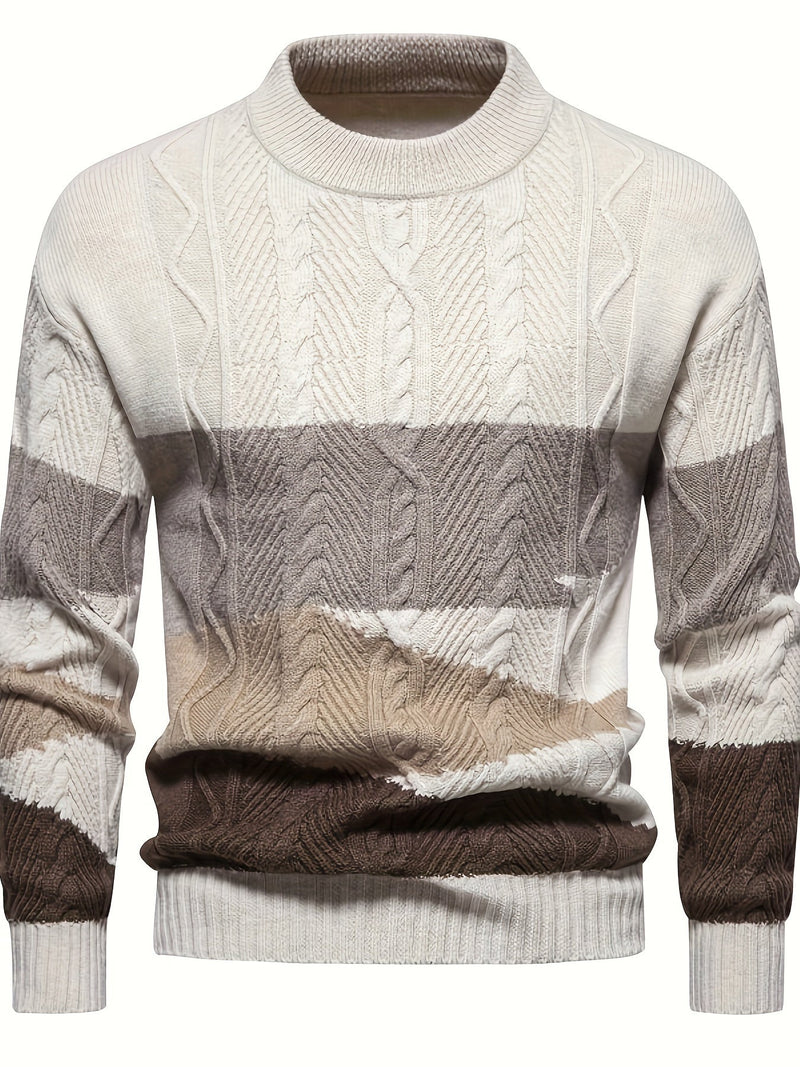 Comfortable Knitted Men's Sweater - Felix-Khaki-XS-State of Style