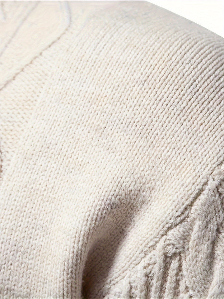 Comfortable Knitted Men's Sweater - Felix-Khaki-XS-State of Style