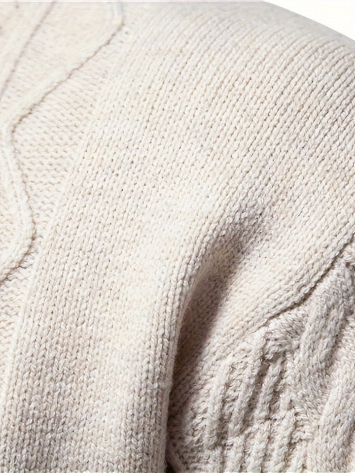 Comfortable Knitted Men's Sweater - Felix-Khaki-XS-State of Style