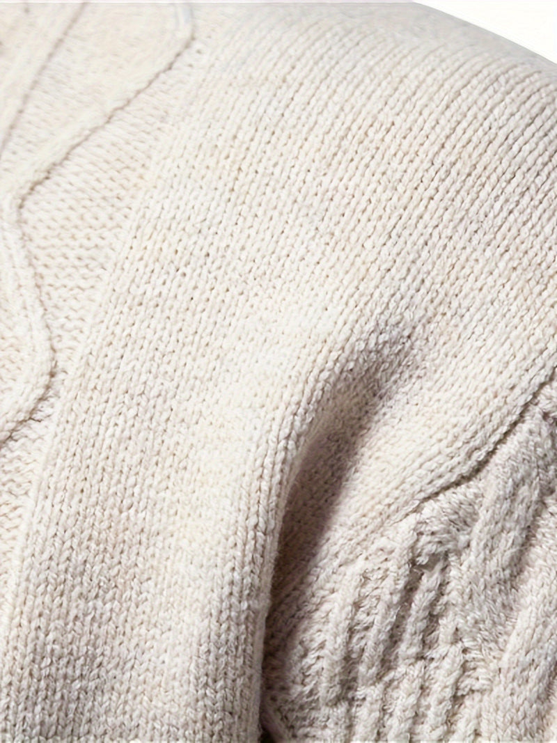 Comfortable Knitted Men's Sweater - Felix-Khaki-XS-State of Style
