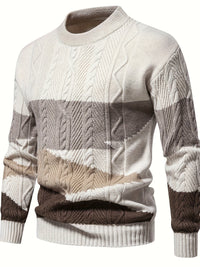 Comfortable Knitted Men's Sweater - Felix-Khaki-XS-State of Style
