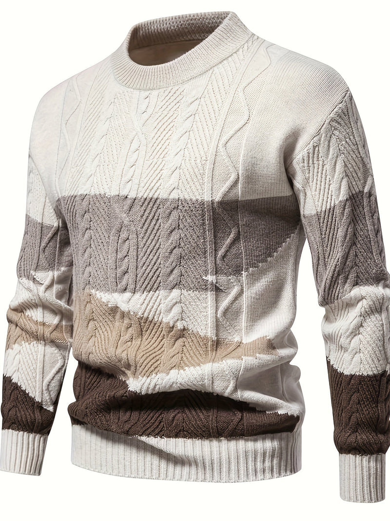Comfortable Knitted Men's Sweater - Felix-Khaki-XS-State of Style