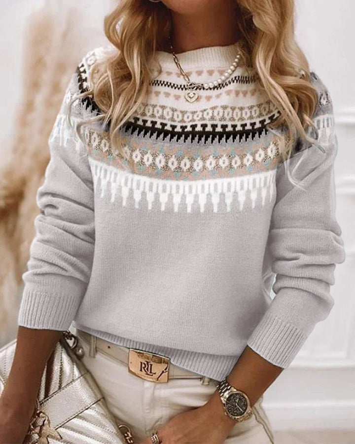 Comfortable Knitted Sweater for Women - CozyKnit-Grey-S-State of Style