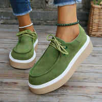 Comfortable ladies' lace-up shoes with cushioning – Aveline-Green-3-State of Style