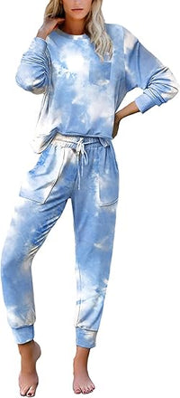 Comfortable Lounge Set – Emma-Blue Tie Dye-S-State of Style