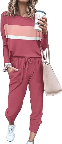 Comfortable Lounge Set – Emma-Pink Striped-S-State of Style